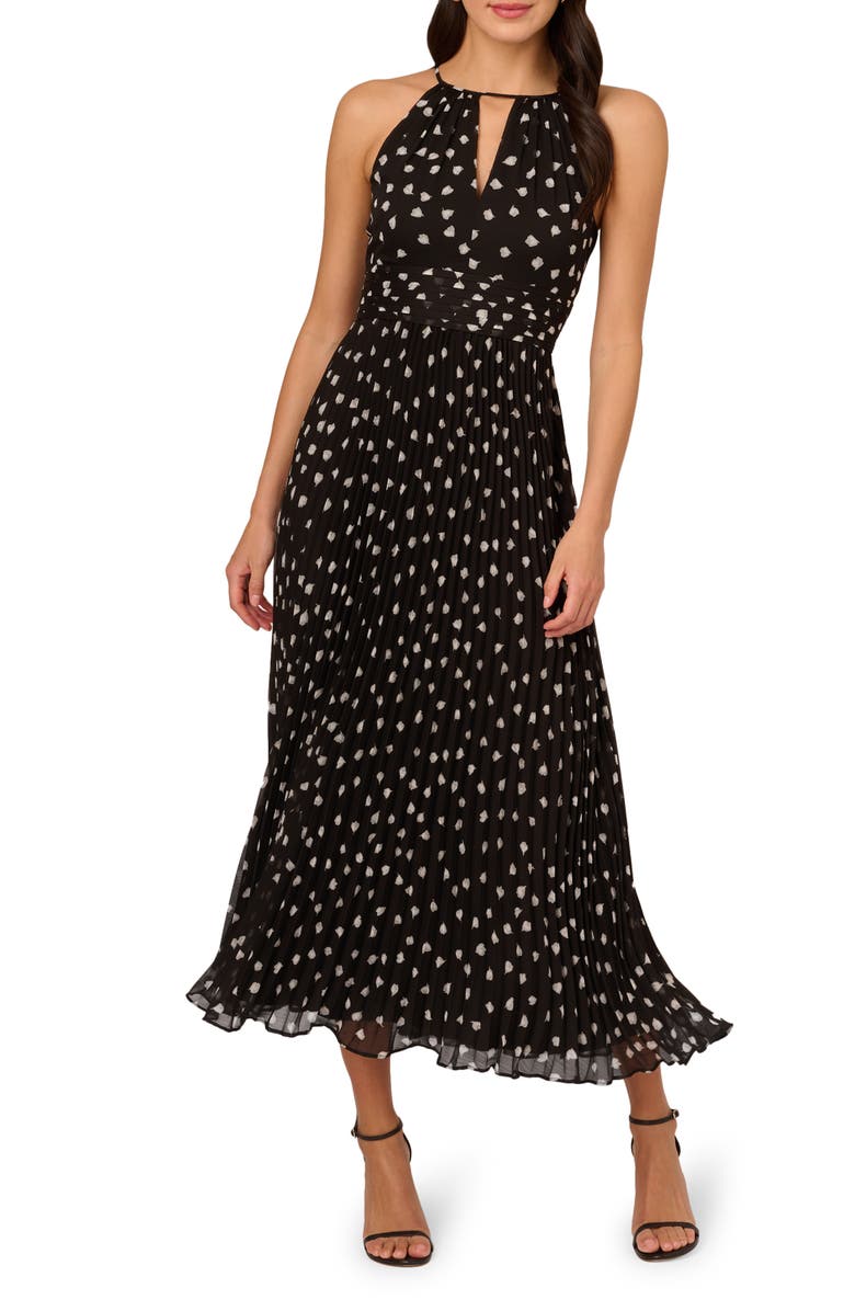 Adrianna Papell Floral Pleat Chiffon Maxi Dress, Main, color, 