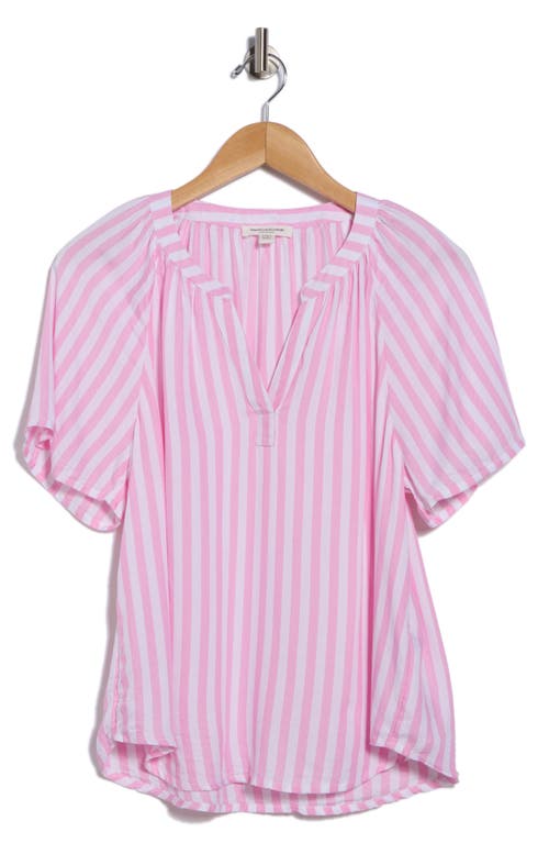 Beachlunchlounge Kaylen Split Neck Top In Pink