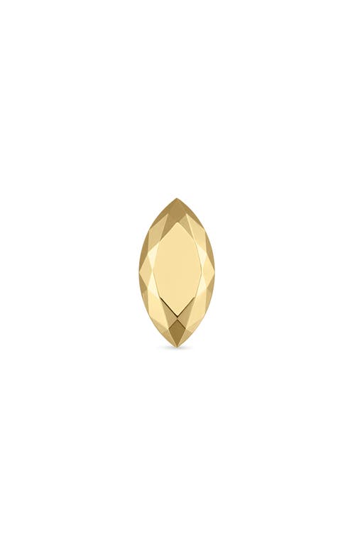 Maria Tash Faceted Marquise Single Threaded Stud Earring In Yellow Gold