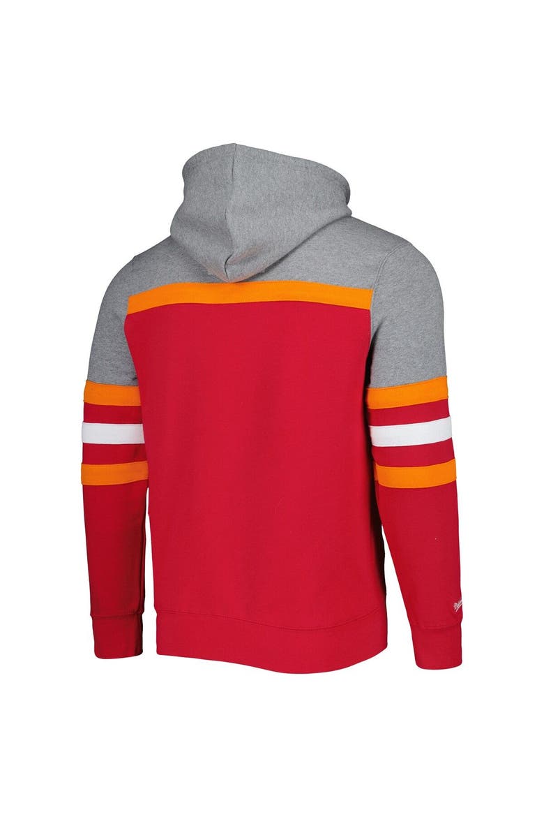 Men's Mitchell & Ness Red/Heathered Gray Tampa Bay Buccaneers Head Coach Pullover Hoodie, Alternate, color, Red