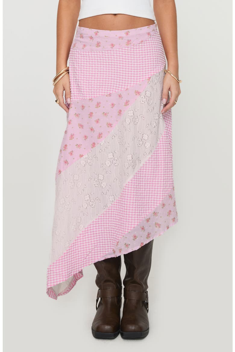 Rennar Mixed Print Asymmetric Skirt, Main, color, PINK MULTI