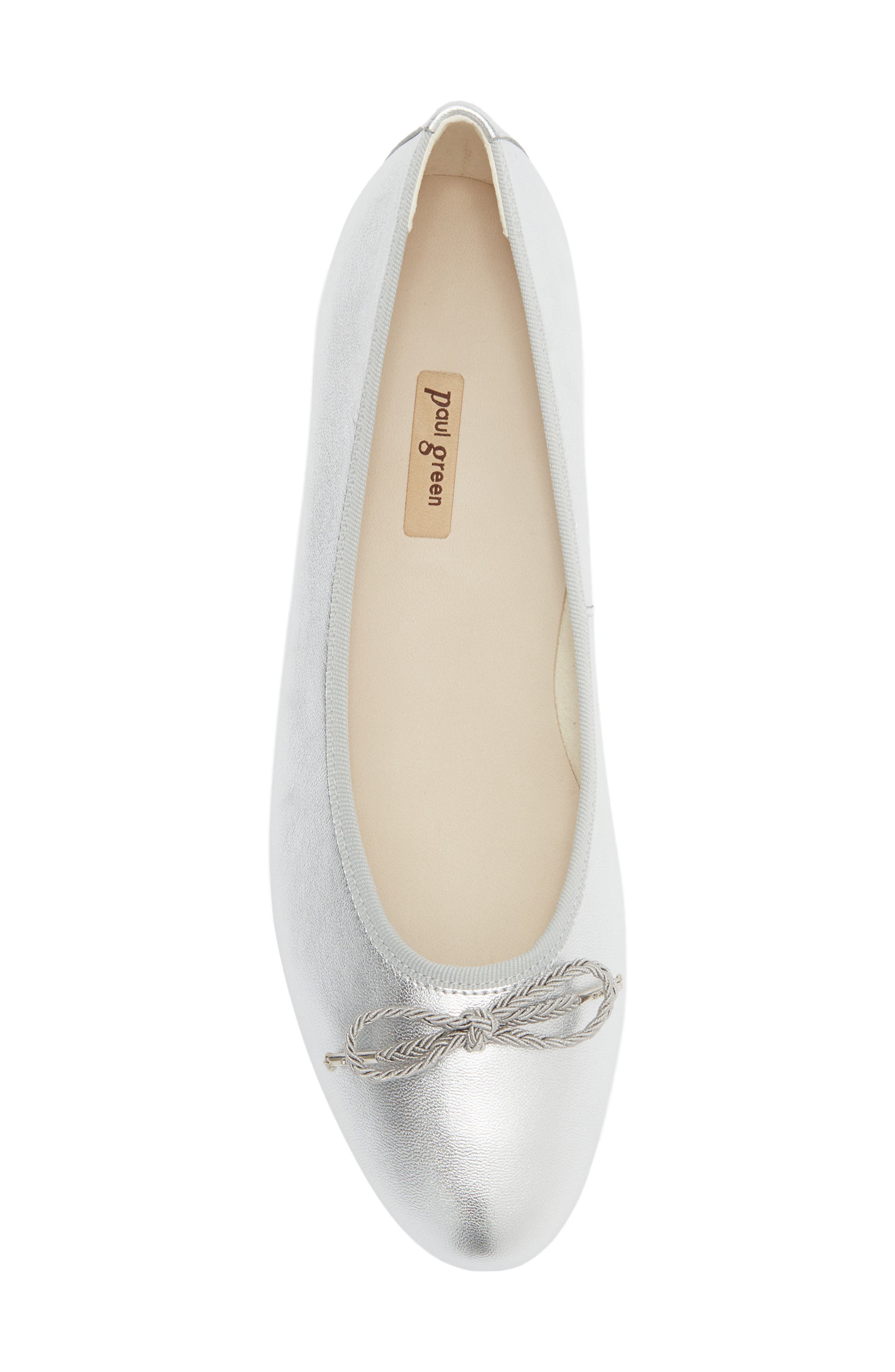 Paul Green Rylan Ballet Flat, Alternate, color, Aluminum Metallic Nappa