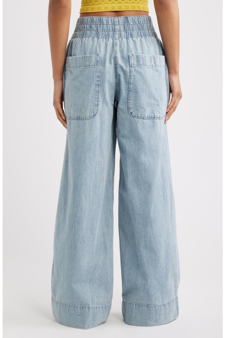 Breezy Pull-On Wide Leg Jeans, Alternate, color, DUSK
