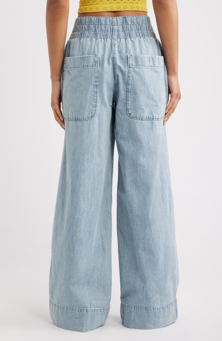 Free People Breezy Pull-On Wide Leg Jeans, Alternate, color, Dusk