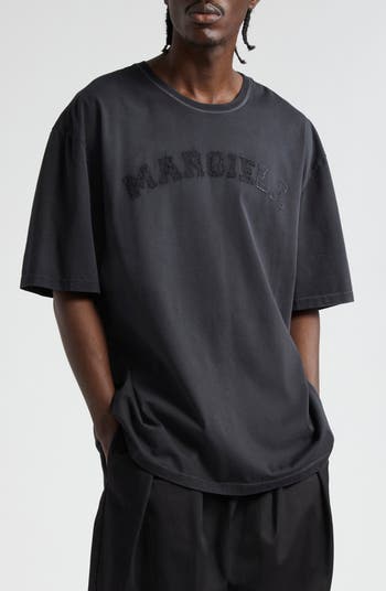 Maison Margiela★素敵!Distressed Tee Maison Margiela Distressed Appliqué Logo Cotton T-Shirt