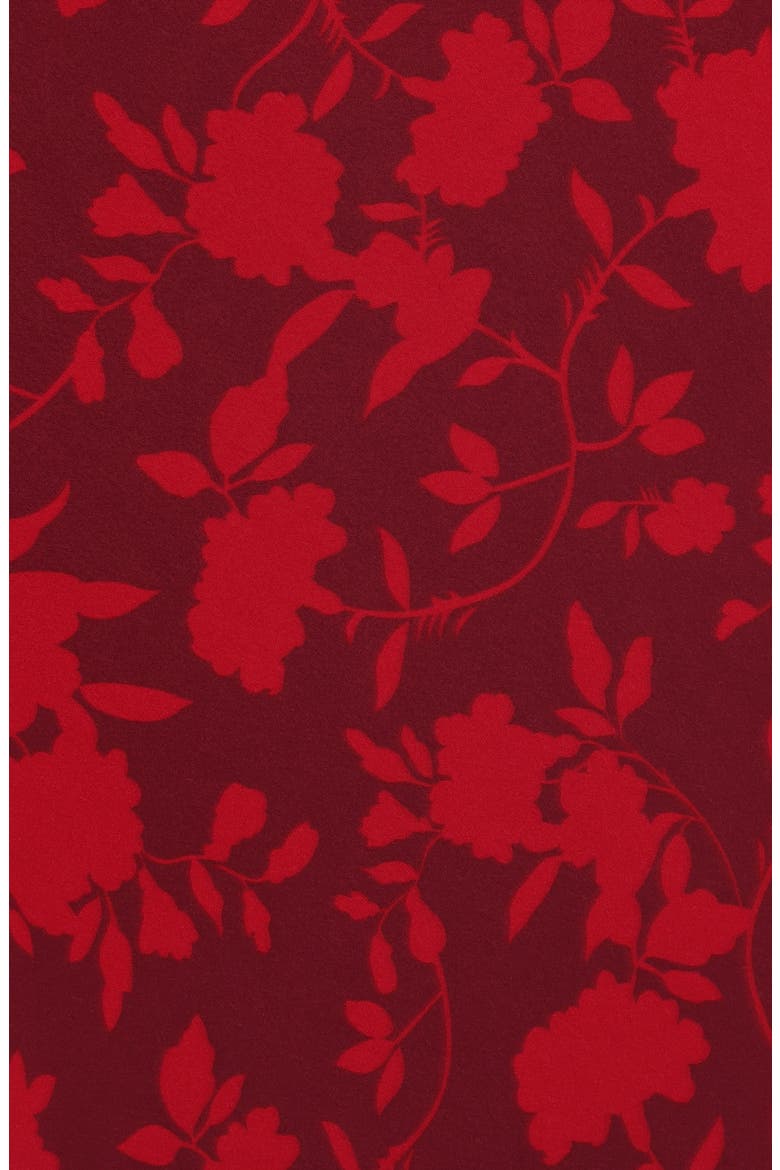 Velman Floral Print Maxi Skirt, Alternate, color, BURGUNDY FLORAL
