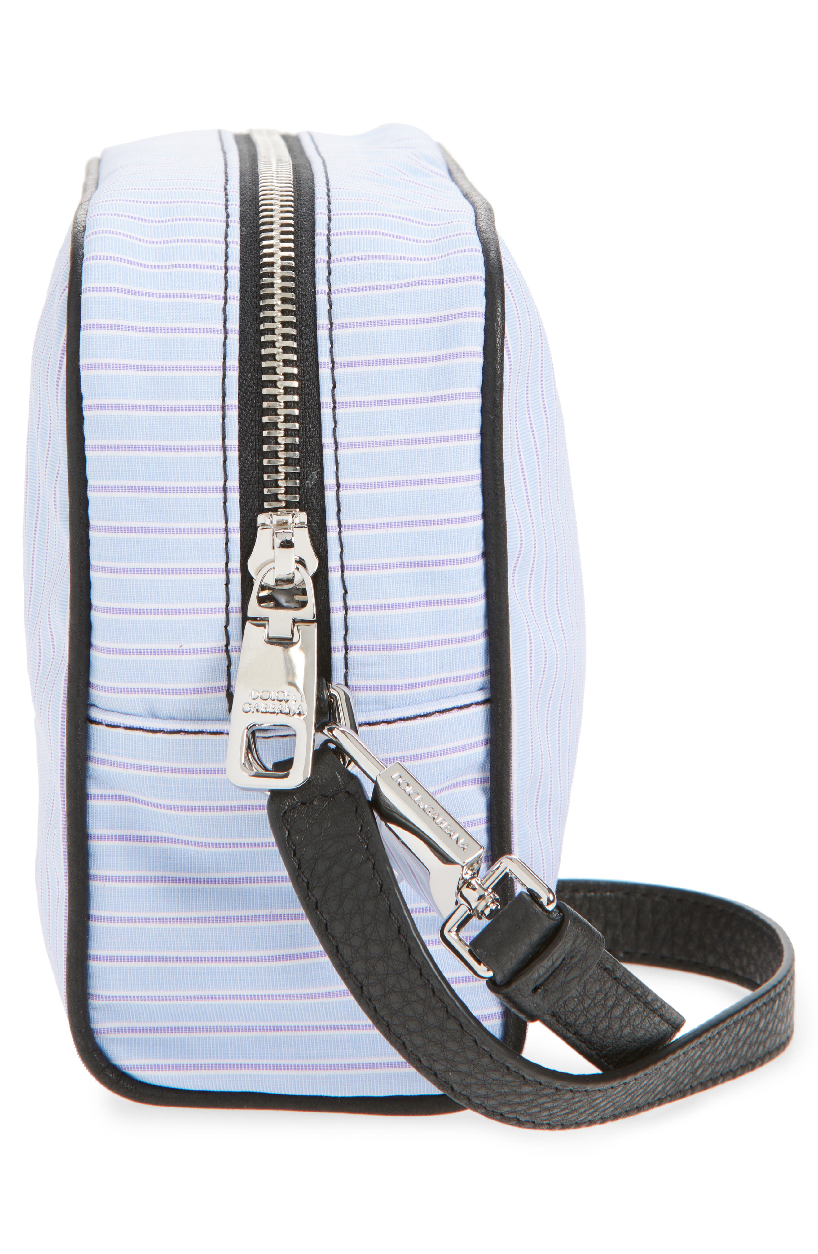 Dolce&Gabbana Stripe Poplin Bag, Alternate, color, Multicolor Azzurro
