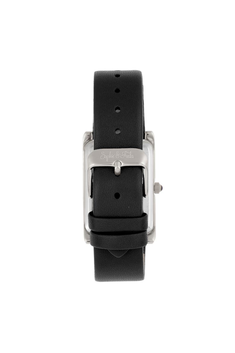 Wilmington Leather-Band Watch w/Swarovski Crystals, Alternate, color, Black