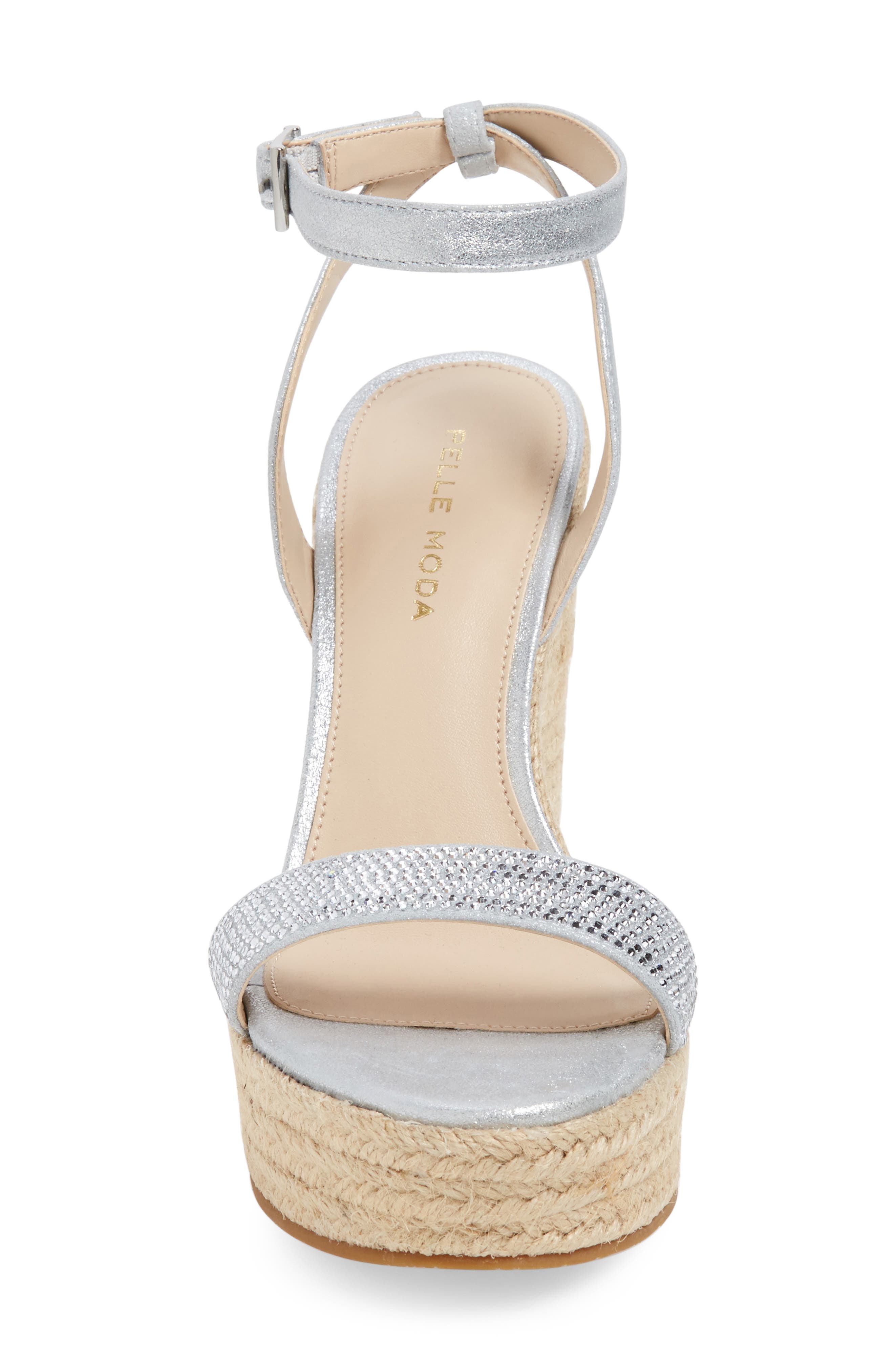 Only Embellished Platform Wedge, Alternate, color, SILVER LEATHER