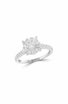 EFFY Sterling Silver Diamond Halo Ring