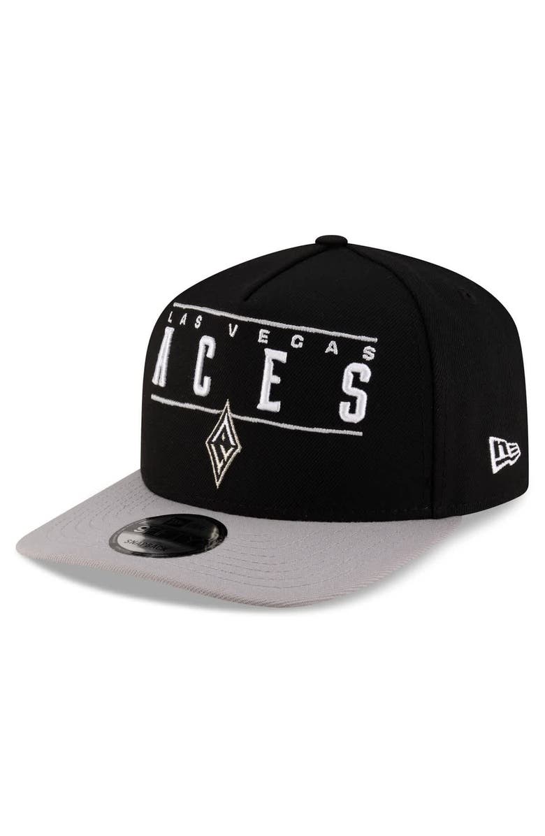 New Era Unisex New Era Black/Silver Las Vegas Aces 2025 WNBA Draft A-Frame 9FIFTY Snapback Hat, Main, color, 