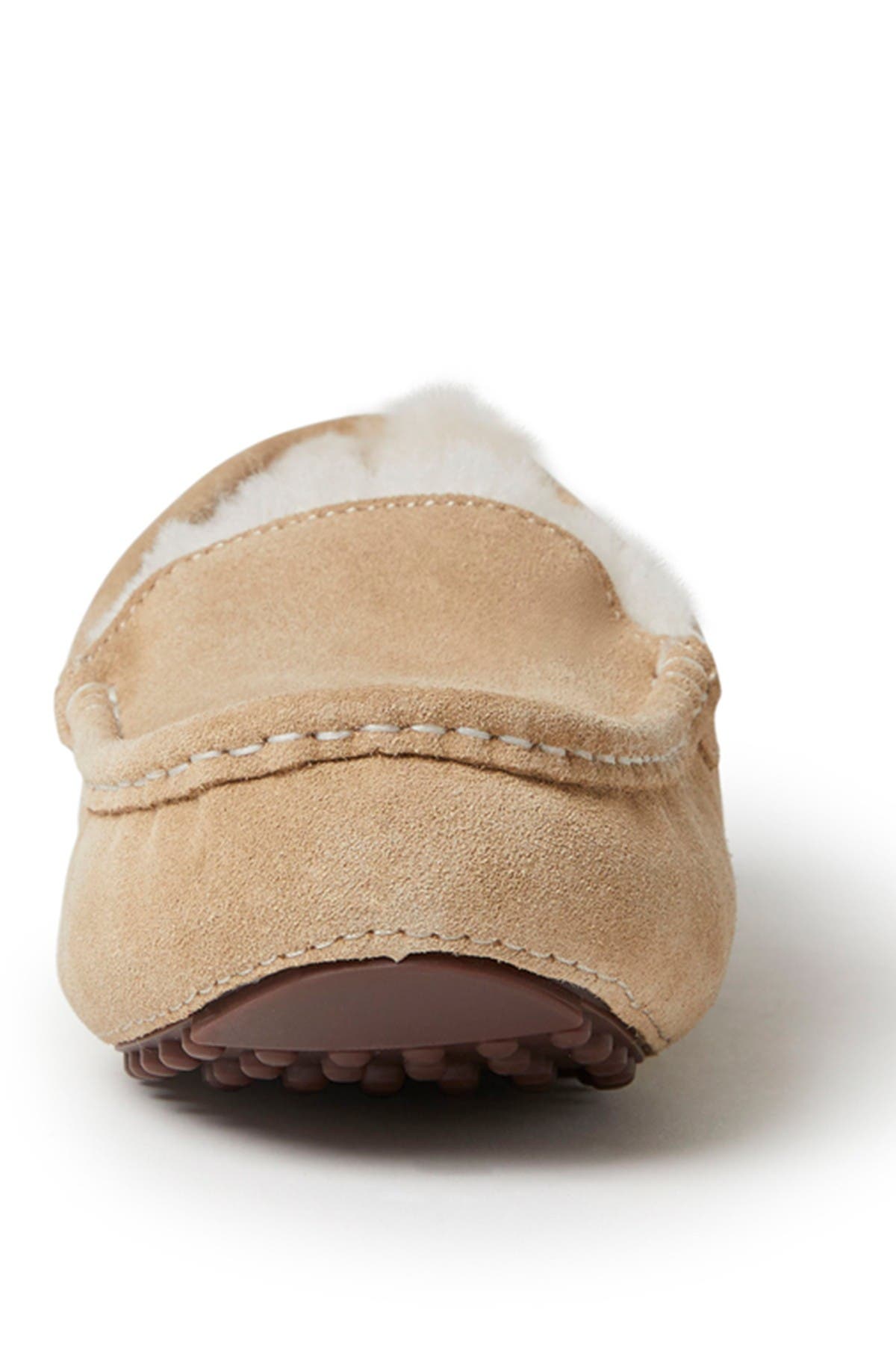 Fireside Mel Genuine Shearling Moccasin Slipper, Alternate, color, SAND