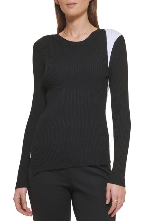 Contrast Shoulder Long Sleeve Top