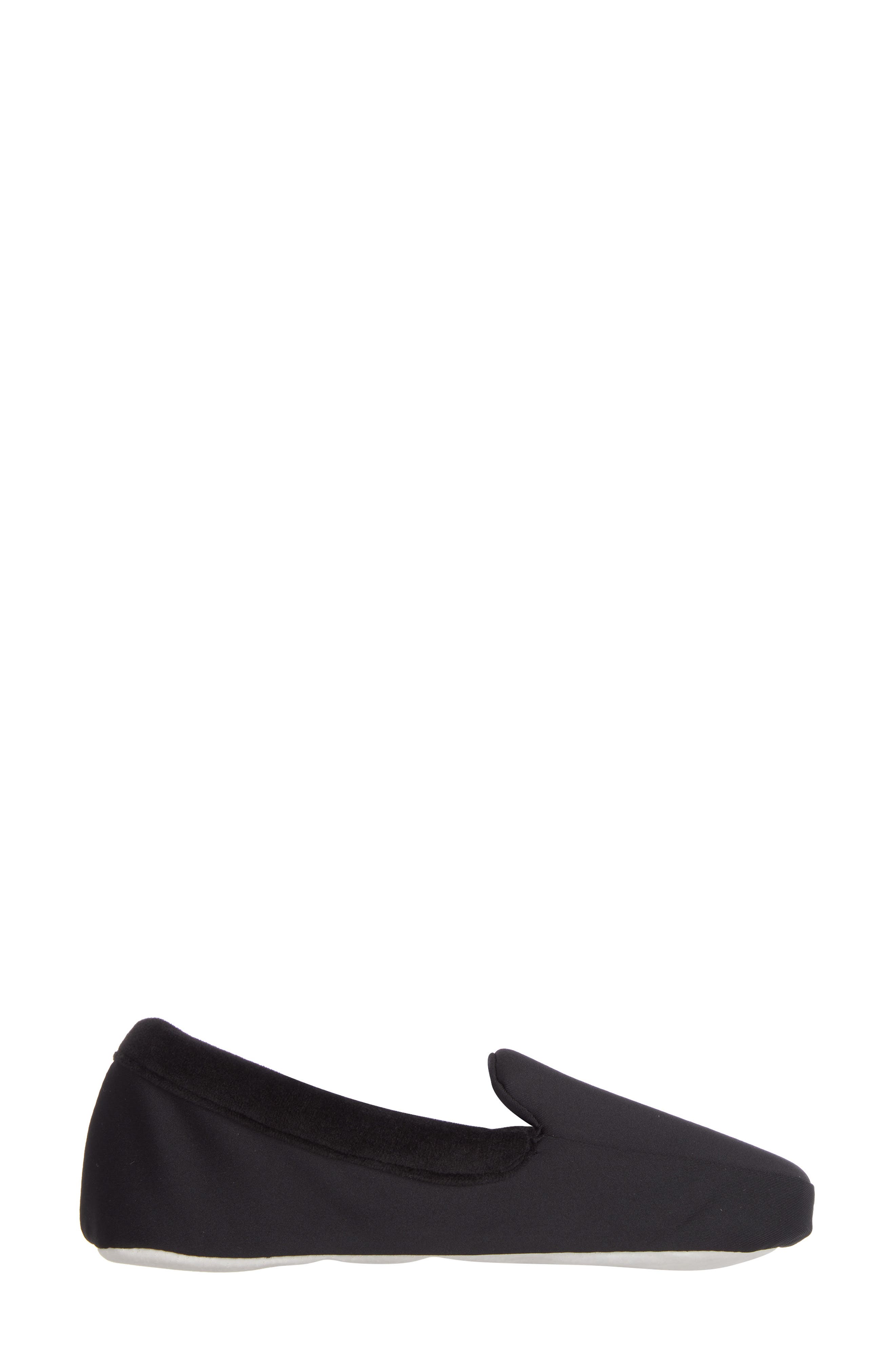 ISOTONER Ivy Velour Slipper, Alternate, color, Black
