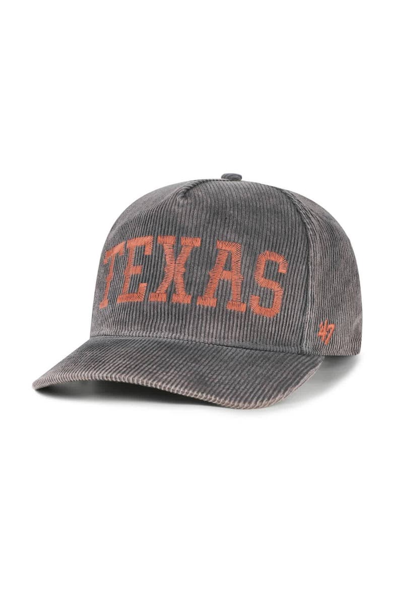 Men's '47  Gray Texas Longhorns Reclaim Snow Wash Corduroy Hitch Adjustable Hat, Main, color, Gray