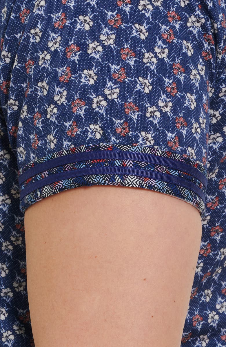 Robert Graham Floras Floral Print Short Sleeve Button-Up Shirt, Alternate, color,