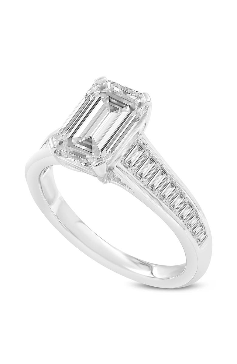 LuvMyJewelry Eris 14K Gold Emerald Lab Grown Diamond Engagement Ring - 3.2 Ct, Main, color, 14K White Gold