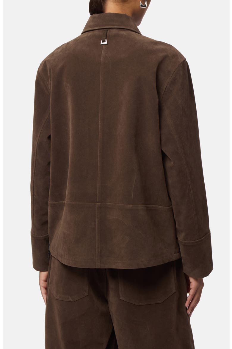 Ren Faux Suede Overshirt, Alternate, color, DARK BROWN