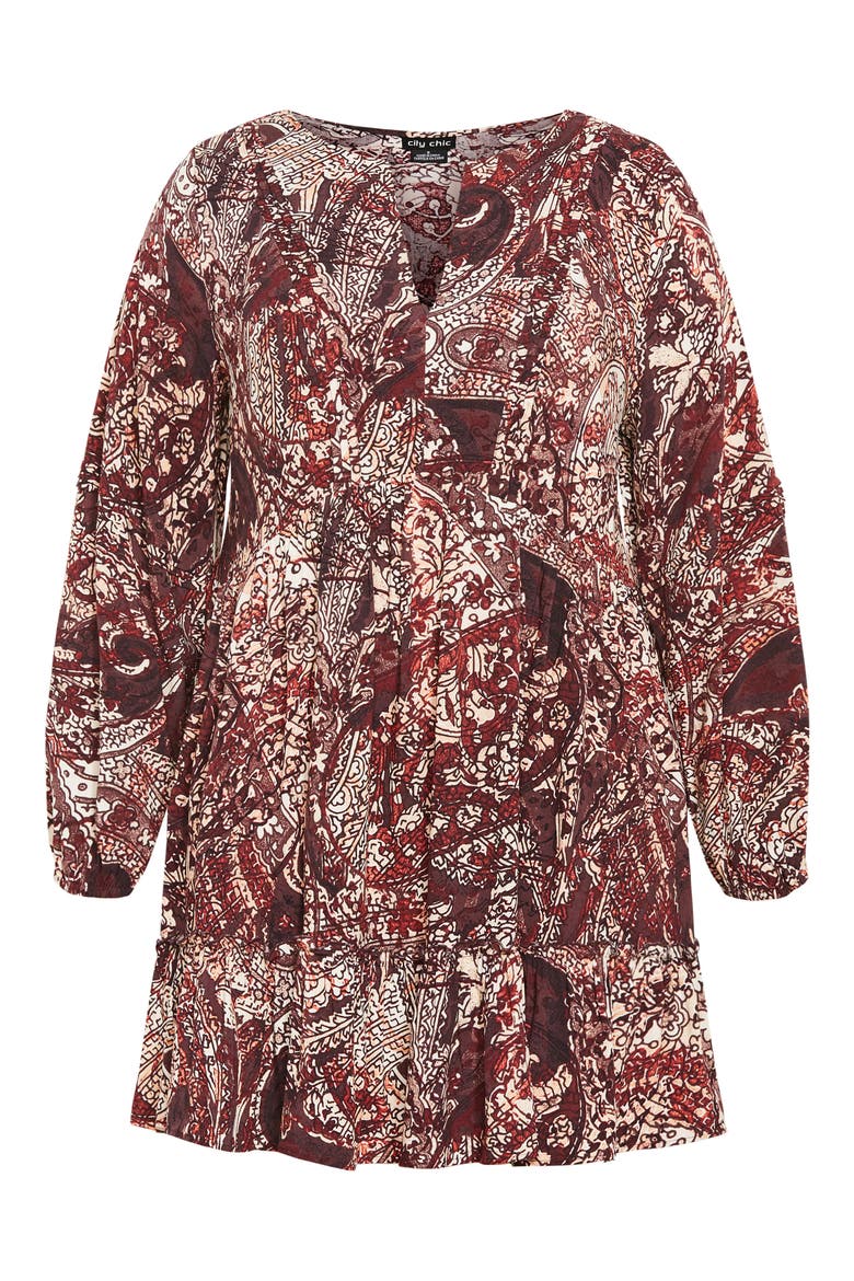 Mira Long Sleeve Paisley Tiered Dress, Alternate, color, PAISLEY