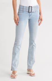 Madden Girl Belted Bootcut Jeans