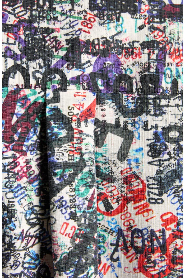 Memory Print Relaxed Fit Cotton & Wool Button-Up Shirt, Alternate, color, 9173 CHALK/MULTICOLOUR