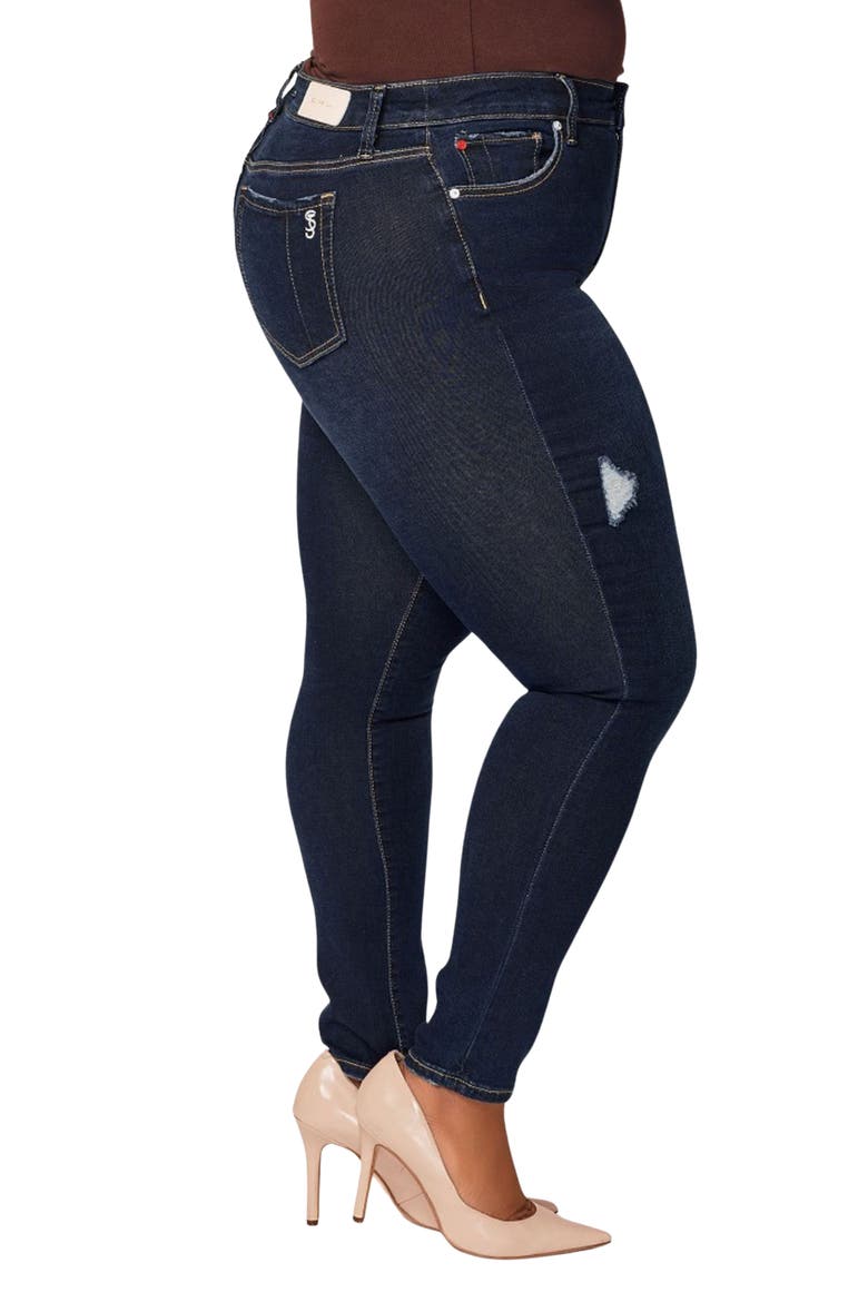 Ripped High Waist Skinny Jeans, Alternate, color, SERENITY