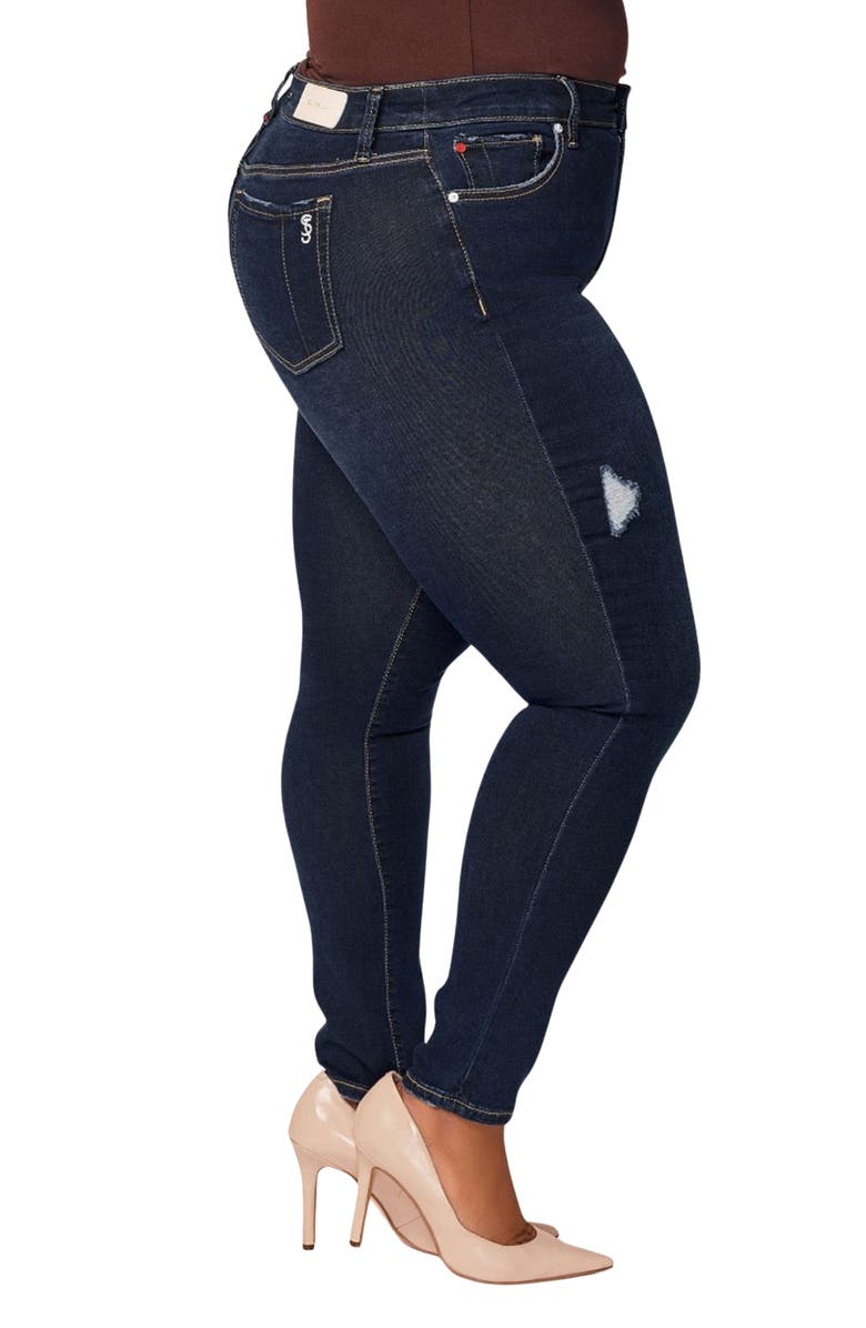 SLINK Jeans Ripped High Waist Skinny Jeans, Alternate, color, Serenity