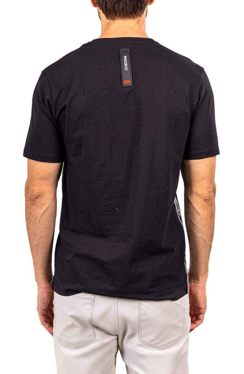 Maceoo Insignia Black Allover Logo Stretch Cotton T-Shirt, Alternate, color, 