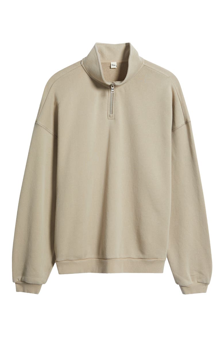 Organic Cotton Quarter Zip Pullover, Alternate, color, TAN