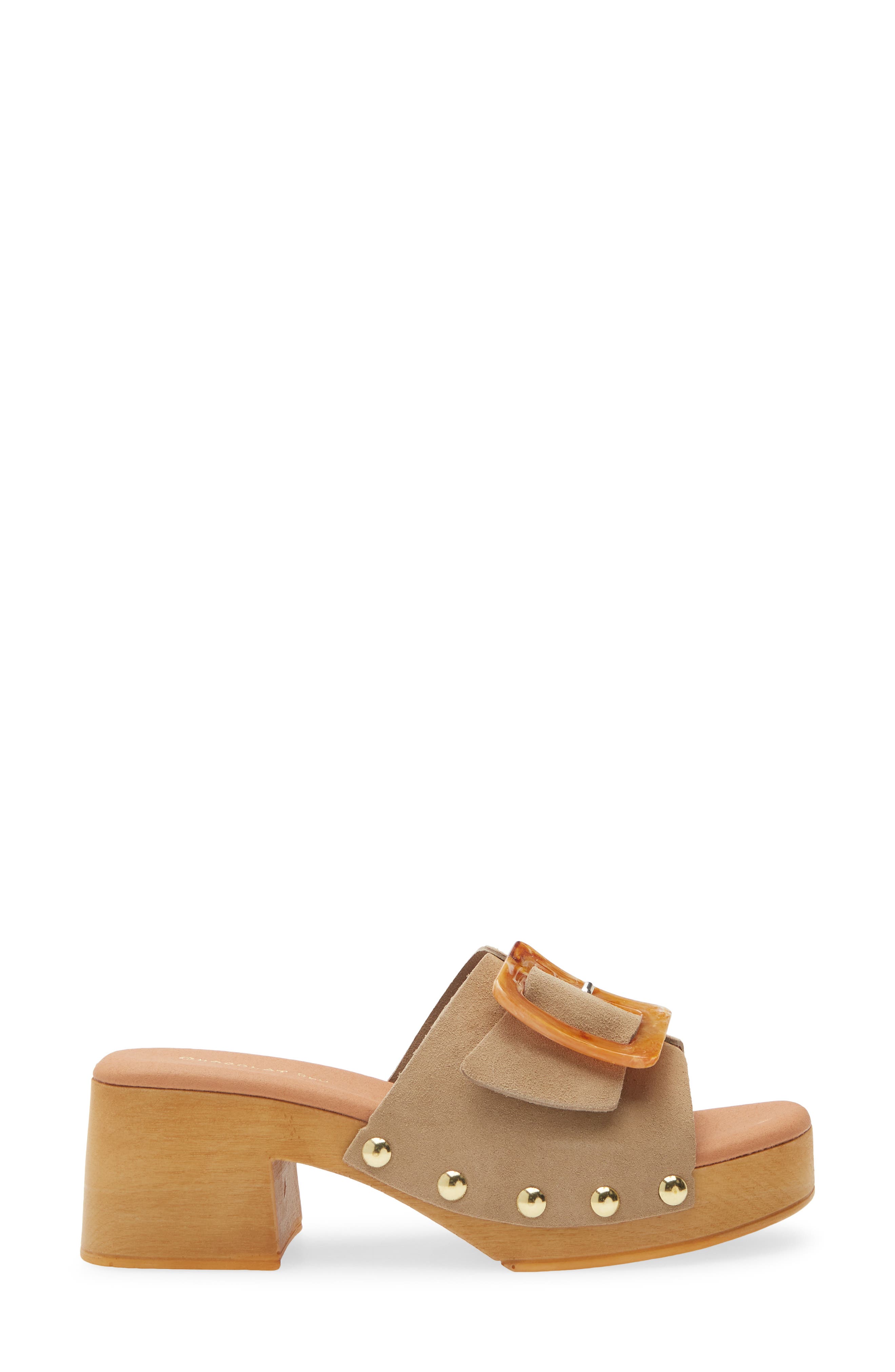 Lio Platform Slide Sandal, Alternate, color, MUSHROOM SUEDE