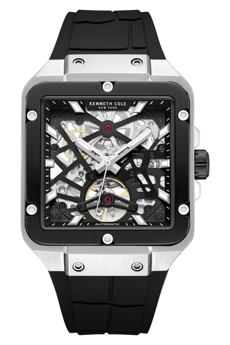 Automatic Silicone Strap Watch, 41.5mm video