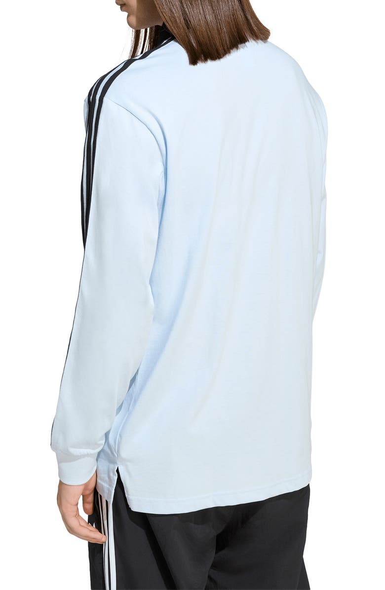 adidas 3-Stripes Long Sleeve Rugby Shirt, Alternate, color, Crystal Sky/ /