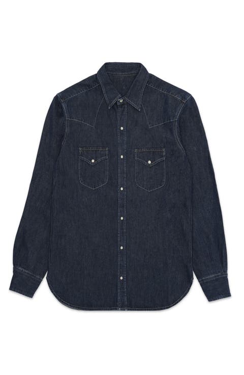 Texj Texan Bleach Wash Denim Shirt