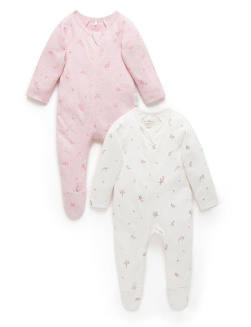 Purebaby 2 Pack Zip Footie