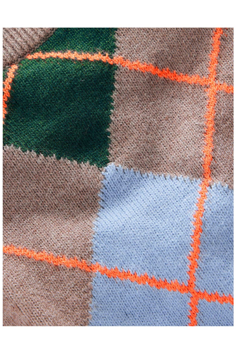 Kids' Argyle Sweater, Alternate, color, STONE MELANGE