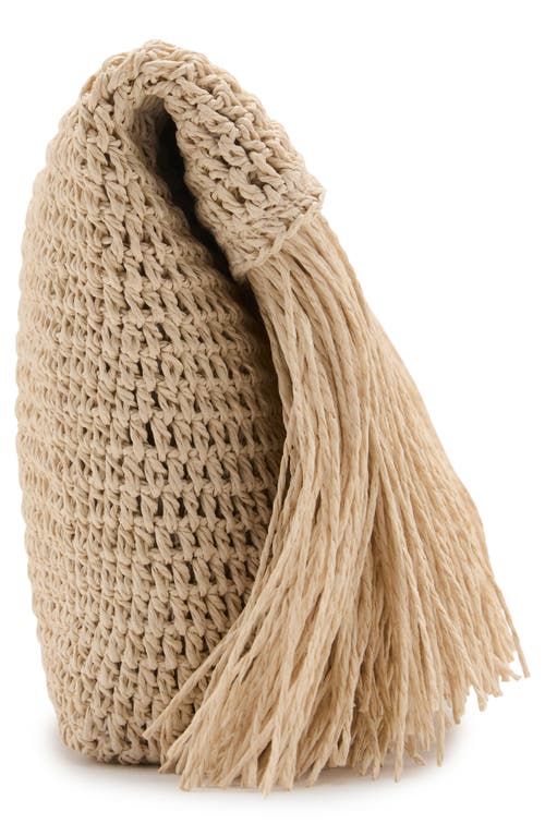 Mango Natural Fiber Envelope Clutch With Fringe