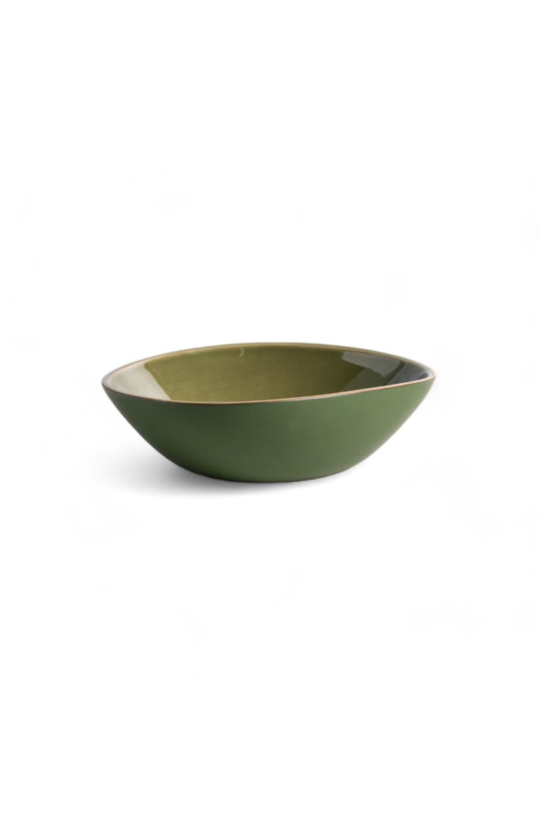Gharyan Stoneware Dadasi Soup Plate, Set of 4, Alternate, color, Matte Green/ Shiny Green