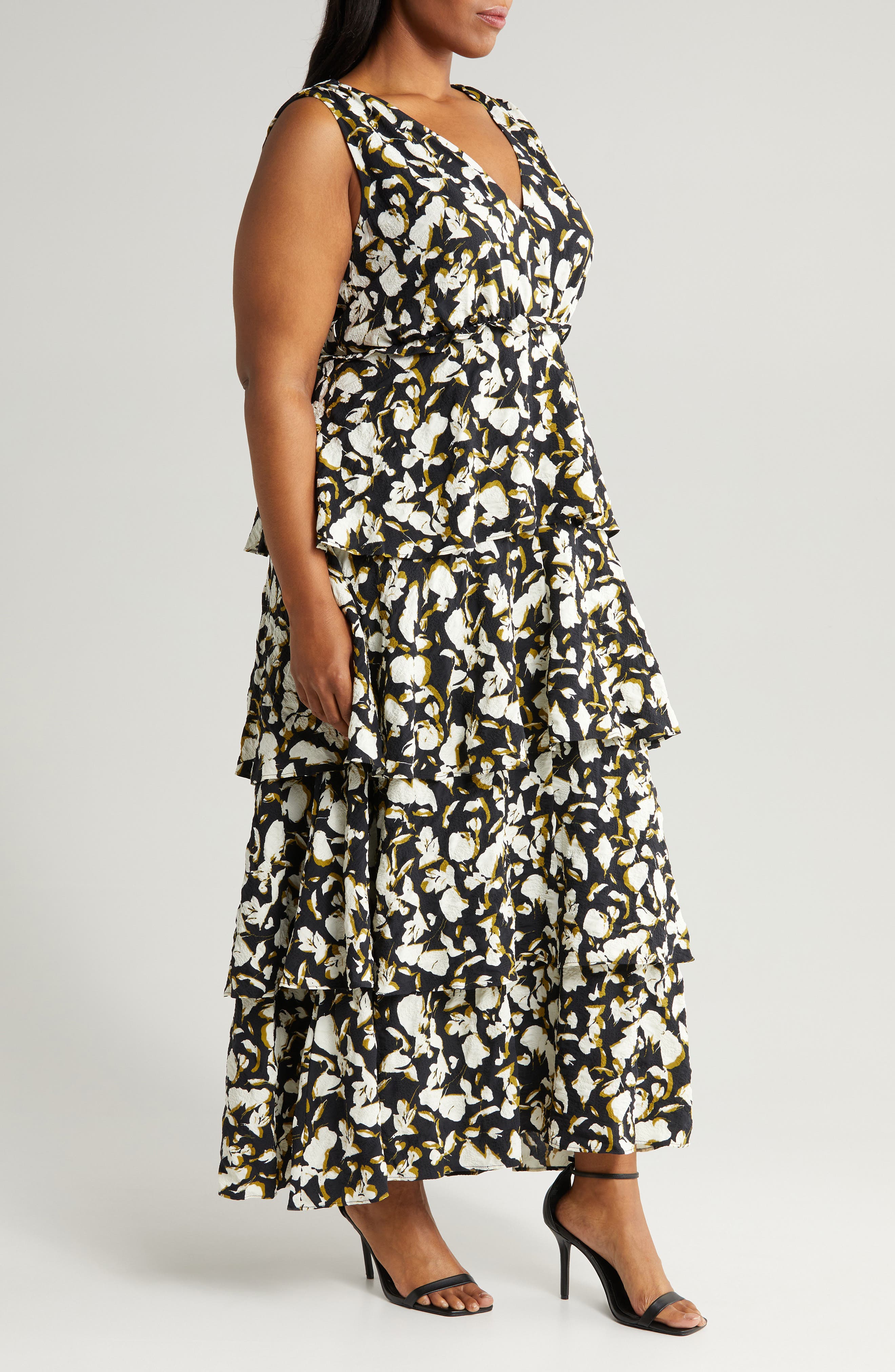 wayf chelsea tiered ruffle maxi dress Wayf Chelsea Tiered Ruffle Maxi Dress In Passion Tie