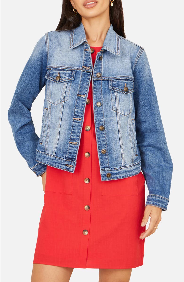 Yumi Stretch Washed Denim Jacket, Alternate, color, Blue