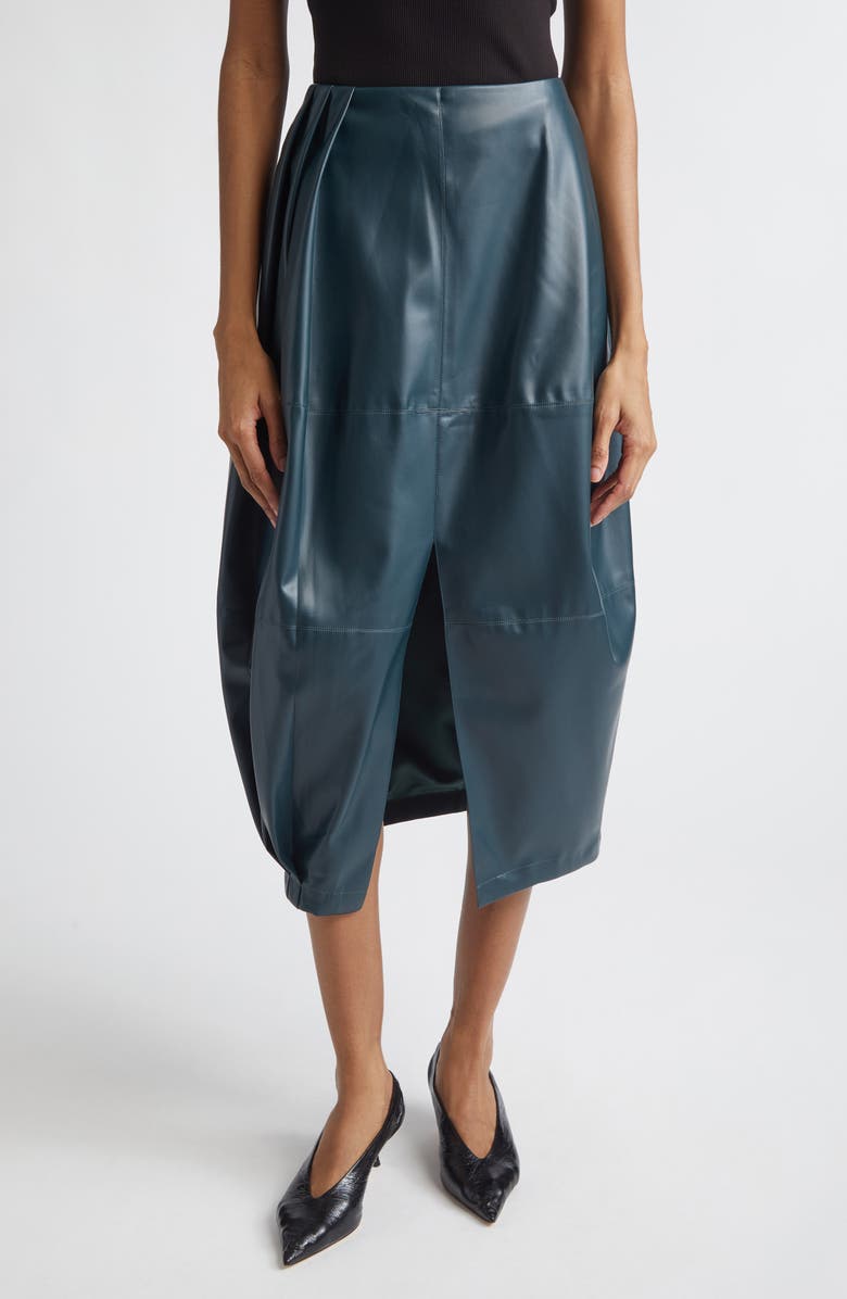 ISRAELLA KOBLA Daphne Faux Leather Skirt, Main, color, Turquoise