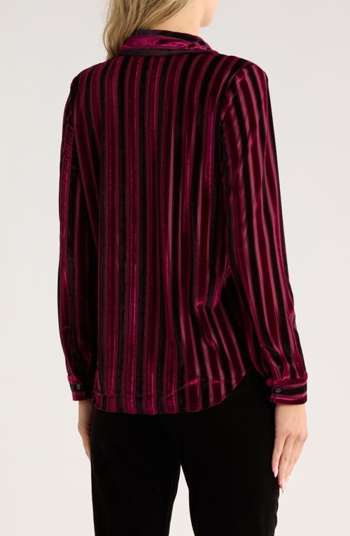L Agence L'agence Laurent Velvet Stripe Button-up Blouse