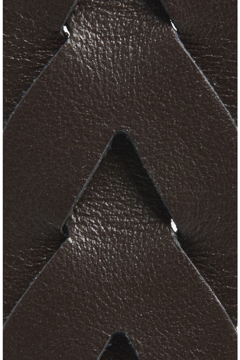 Donna Gancio Woven Leather Belt, Alternate, color, TESTA DI MORO