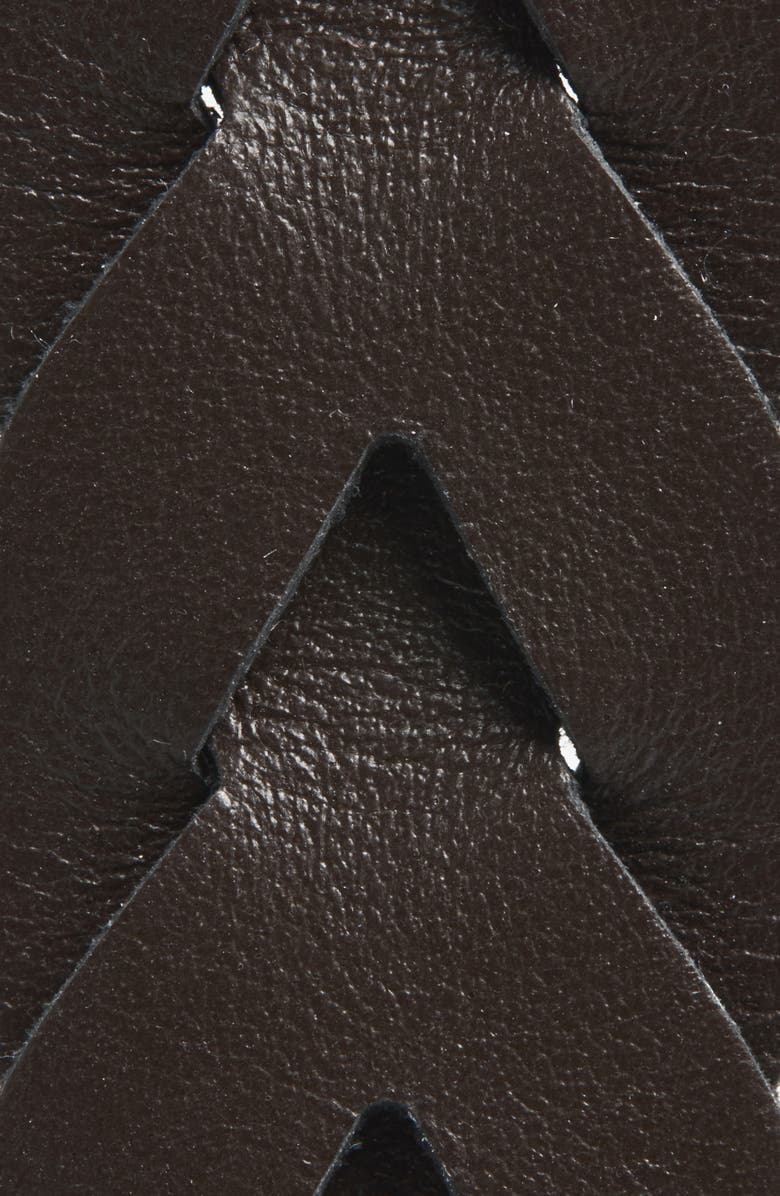 FERRAGAMO Donna Gancio Woven Leather Belt, Alternate, color, Testa Di Moro