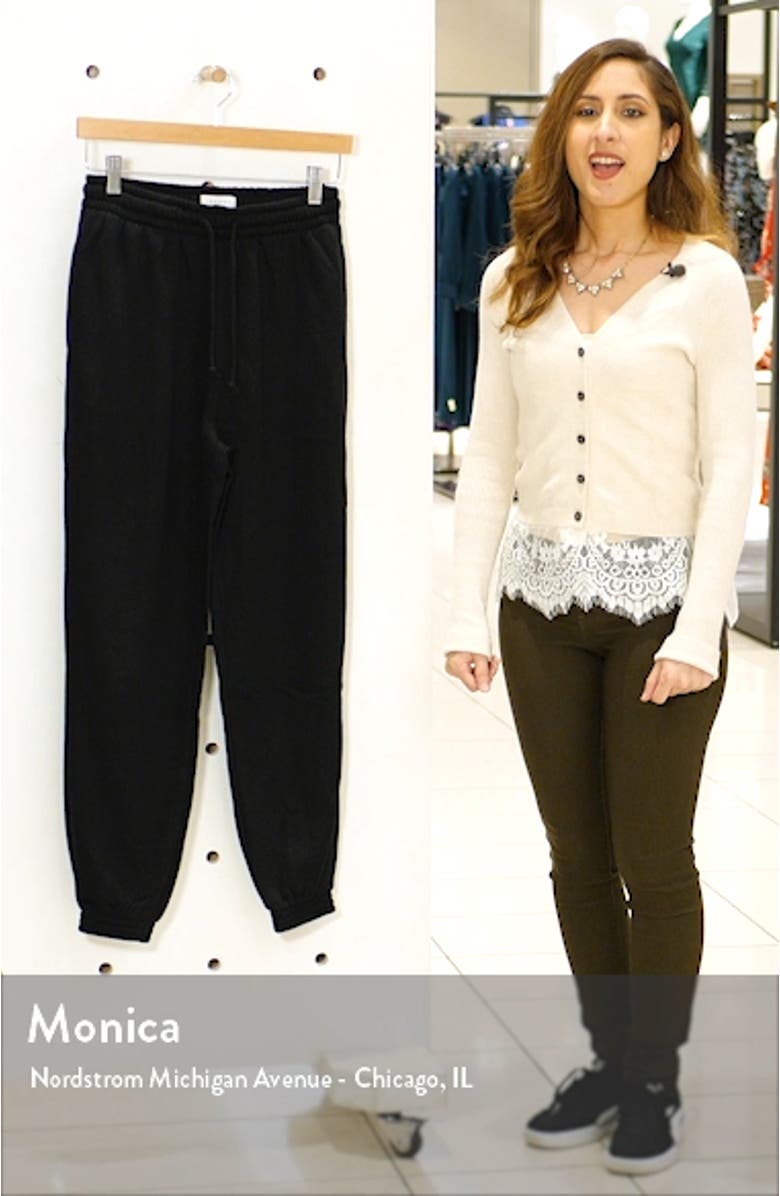 High Waist Cotton Blend Sweatpants, sales video thumbnail