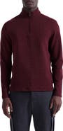 Bugatchi Waffle Quarter Zip Cotton Blend Pullover
