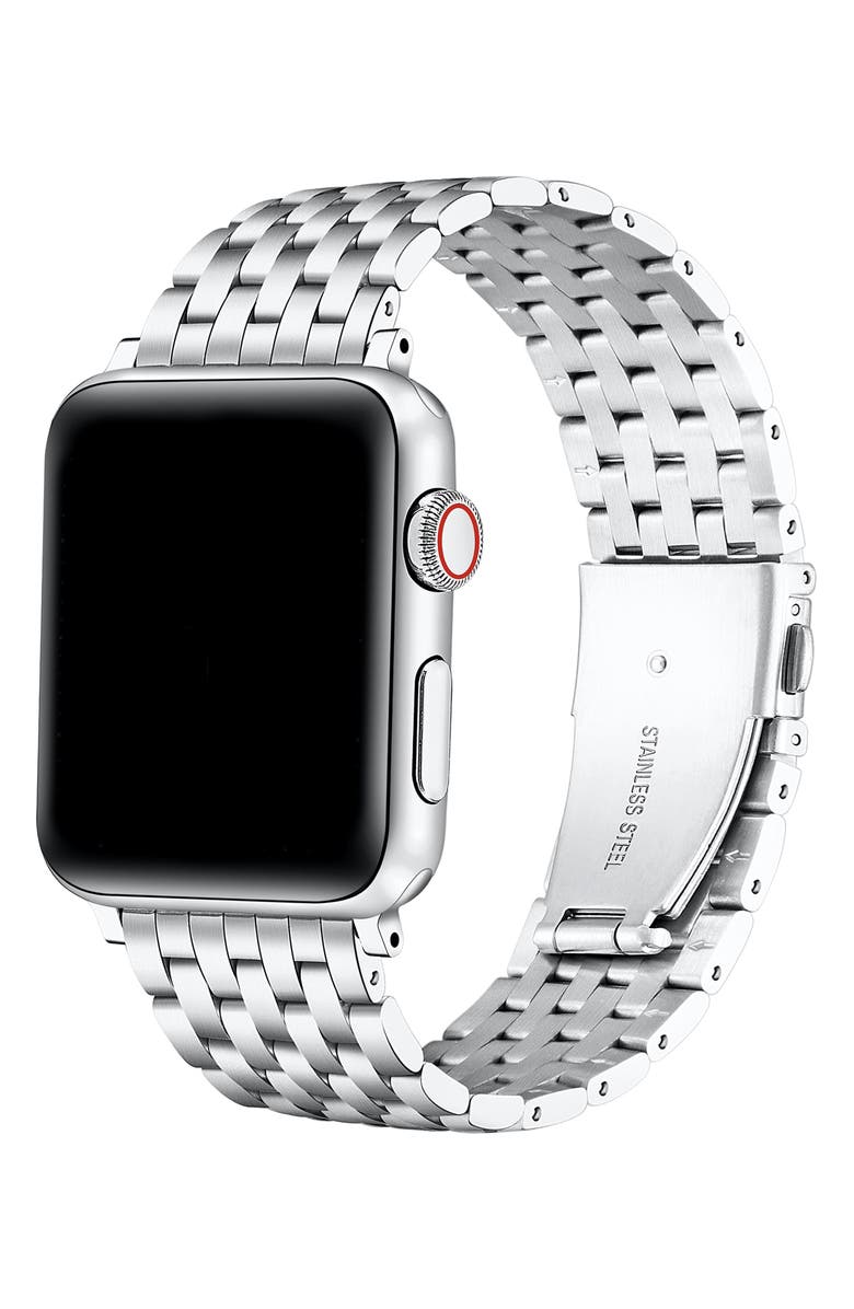 The Posh Tech Remy Stainless Steel Apple Watch<sup>®</sup> Watchband, Alternate, color, Silver
