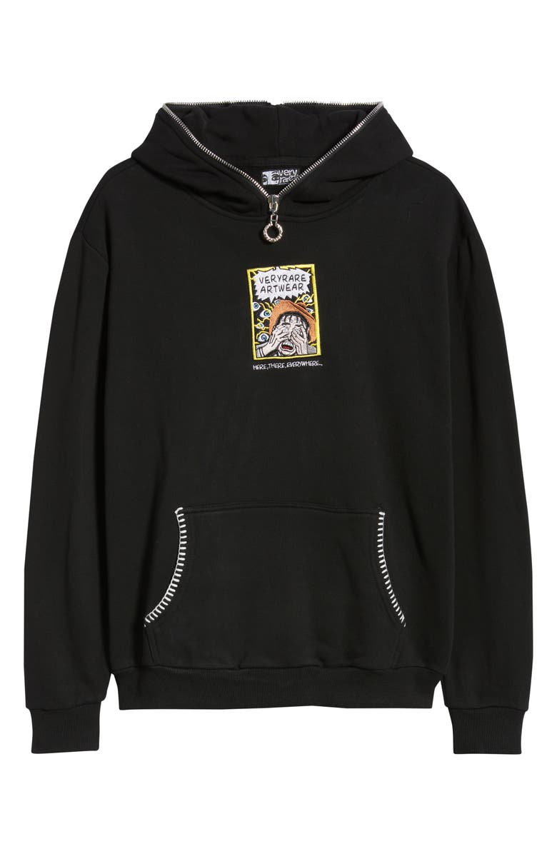 VERYRARE Cowboy Eyes Embroidered Hoodie, Main, color, Black