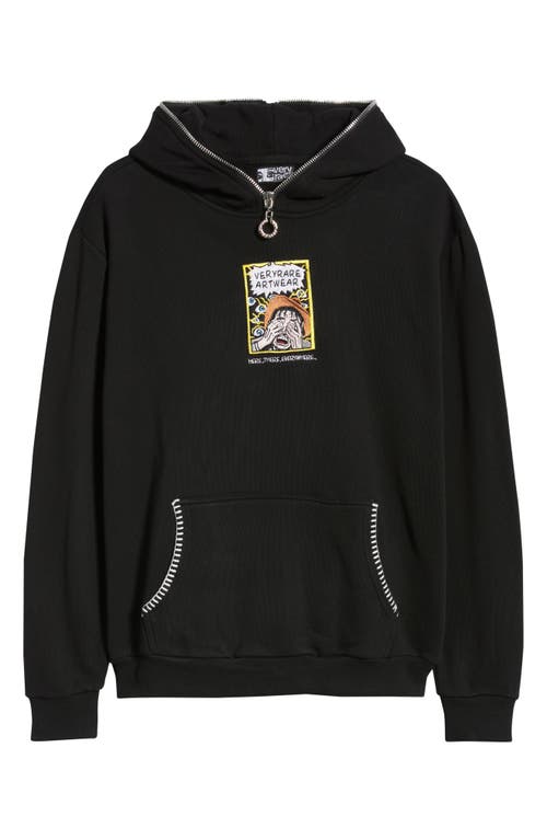 Veryrare Cowboy Eyes Embroidered Hoodie In Black