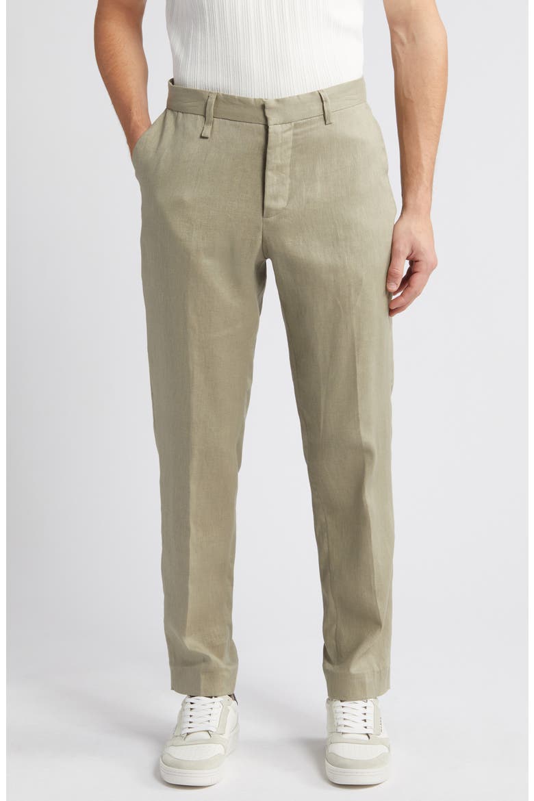 Smart Linen Pants, Main, color, PALE KHAKI