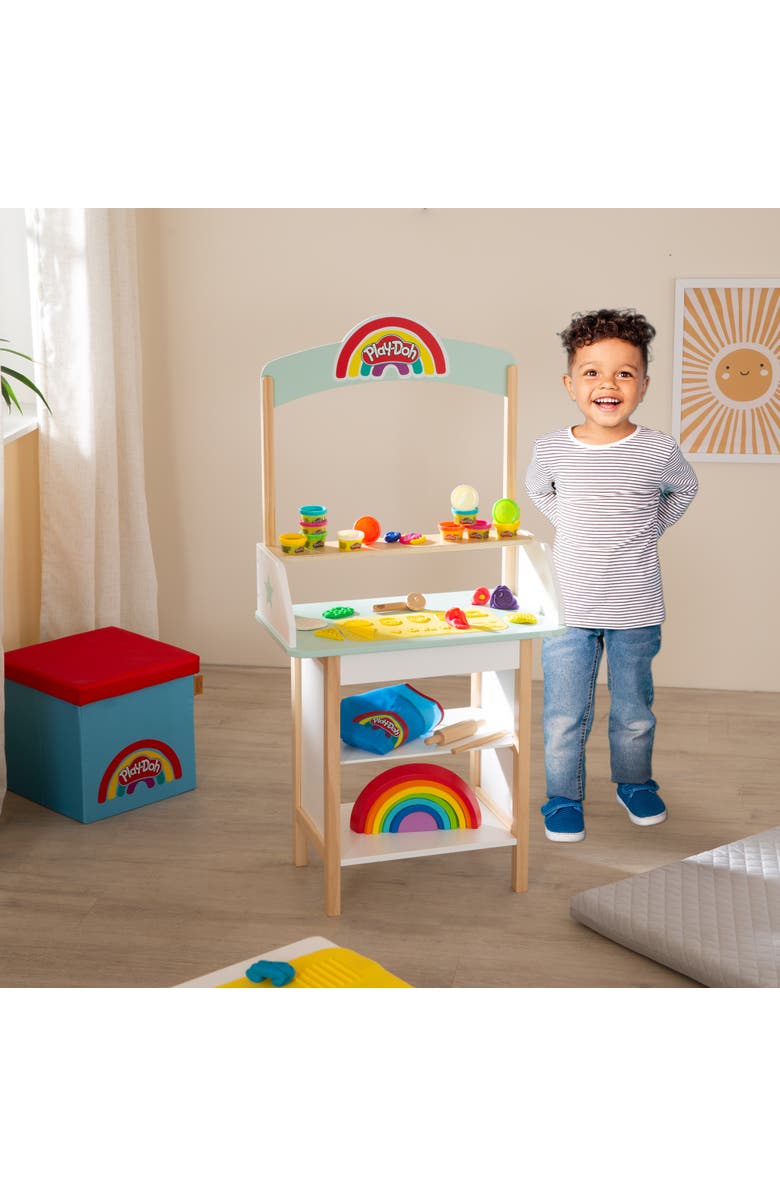 PLAY-DOH Playdoh Ice Cream Stand Play Center With 12 Containers 
Wooden Tools, Age 3+, Alternate, color, Multicolored